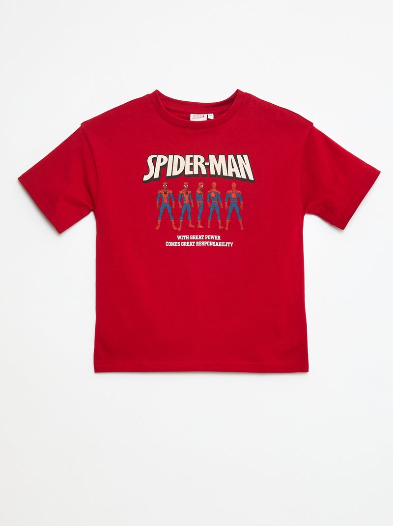 T-shirt 'Spider-Man' 'Marvel' manches courtes Rouge - Kiabi