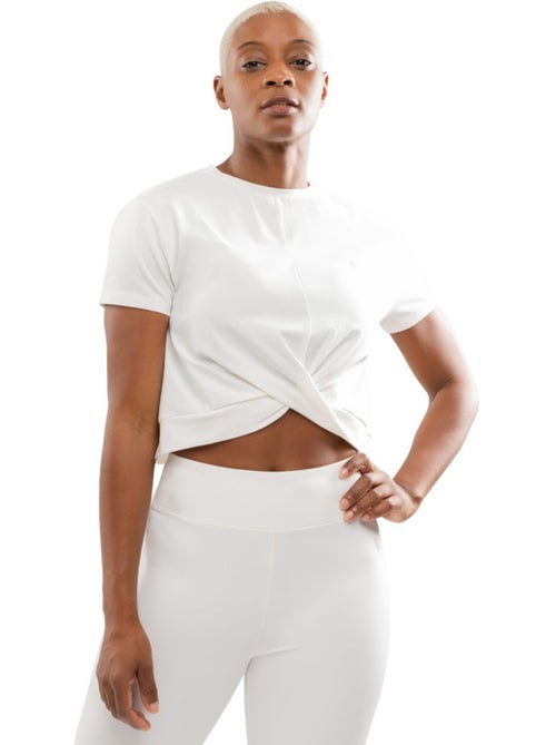 T-shirt sport à nœud torsadé femme fitness femme space - Kiabi
