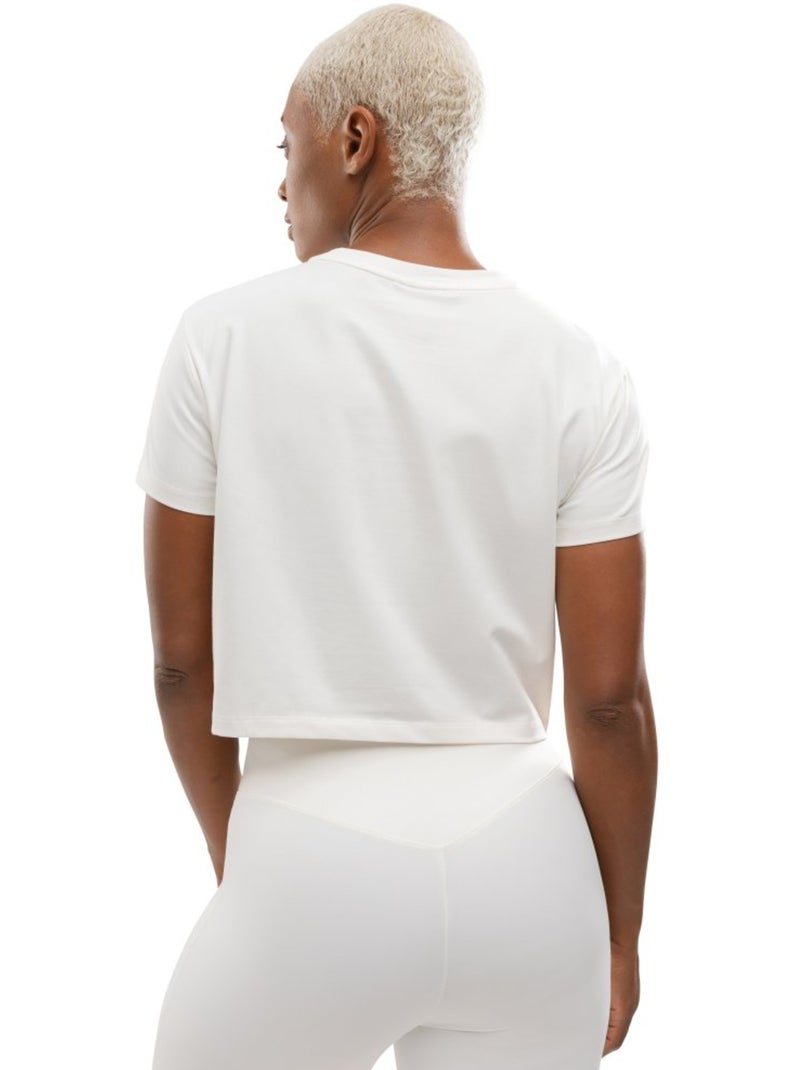T-shirt sport à nœud torsadé femme fitness femme space Blanc - Kiabi