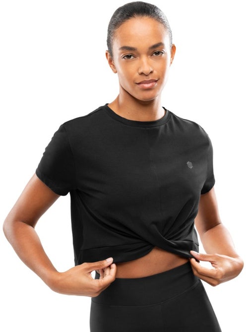 T-shirt sport à nœud torsadé femme fitness femme space - Kiabi