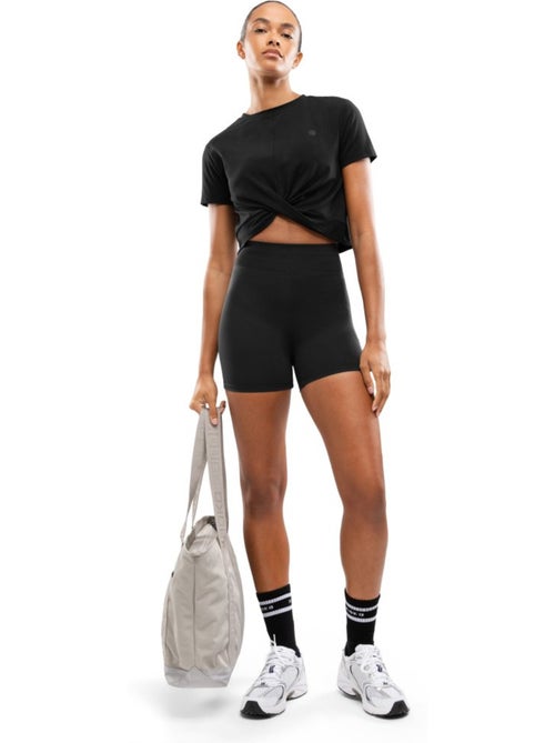 T-shirt sport à nœud torsadé femme fitness femme space - Kiabi