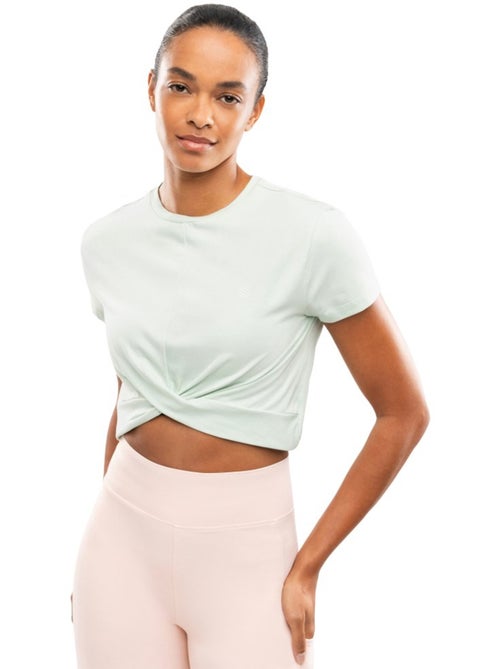 T-shirt sport à nœud torsadé femme fitness femme space - Kiabi