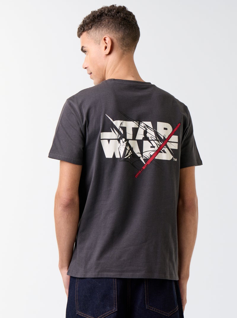 T-shirt 'Star Wars' met print op de voor- en achterkant Zwart - Kiabi