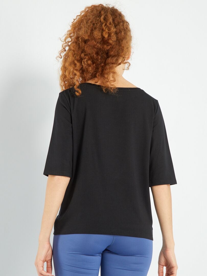 T-shirt 'stay free' noir - Kiabi