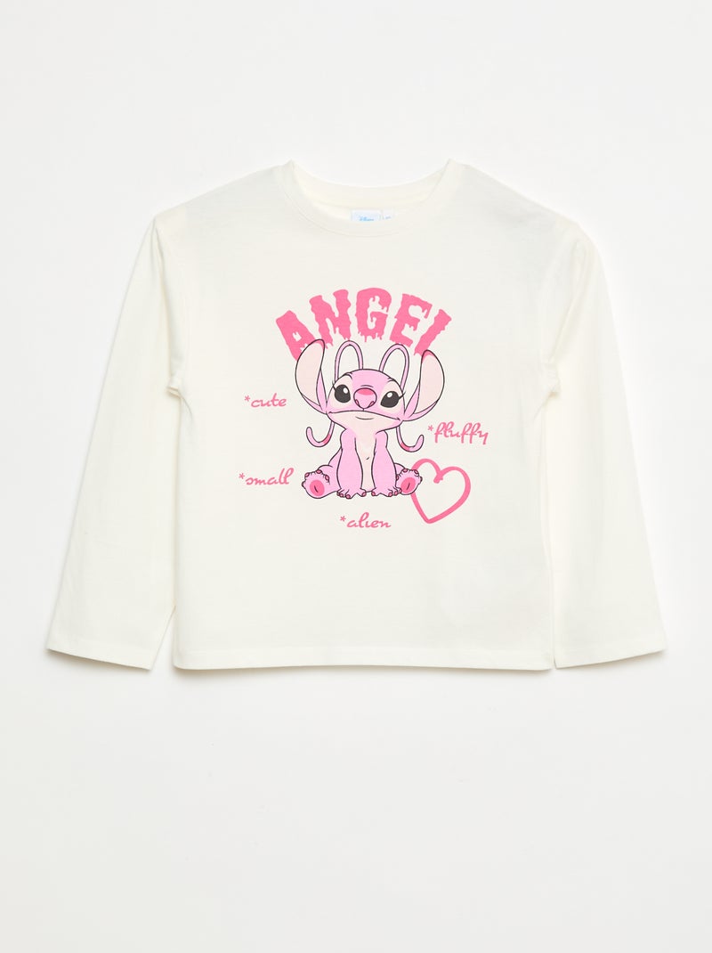 T-shirt 'Stitch' 'Angel' 'Disney' à manches longues Blanc - Kiabi