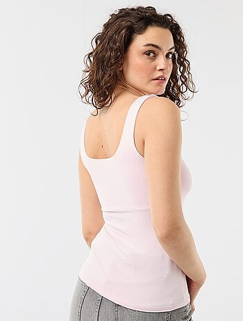 T-shirt stretch à col carré