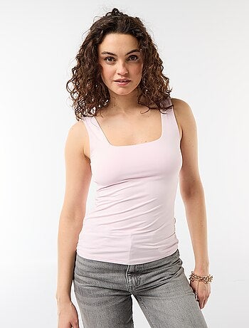 T-shirt stretch à col carré