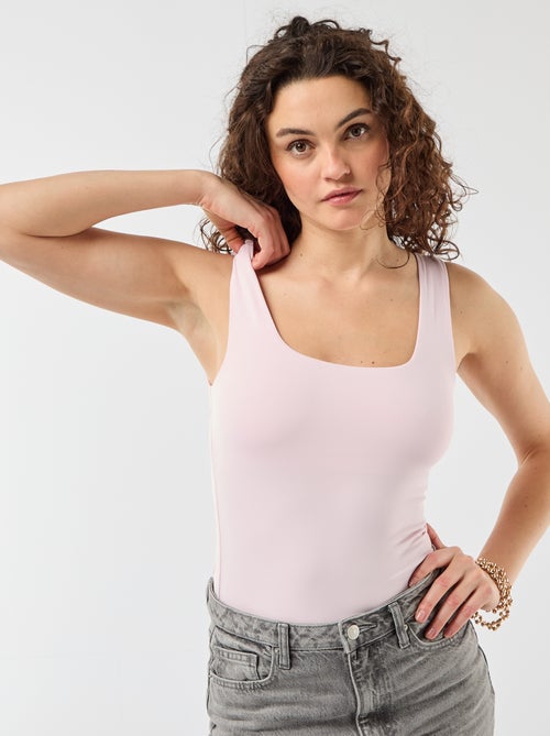 T-shirt stretch à col carré - Kiabi