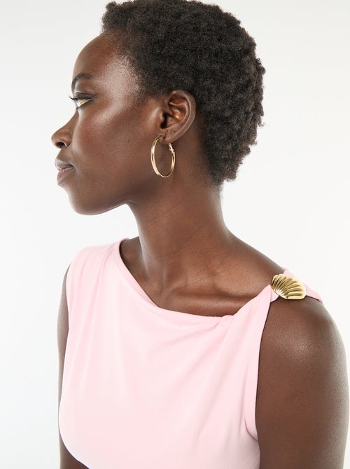 T-shirt stretch avec bijou doré - Kiabi