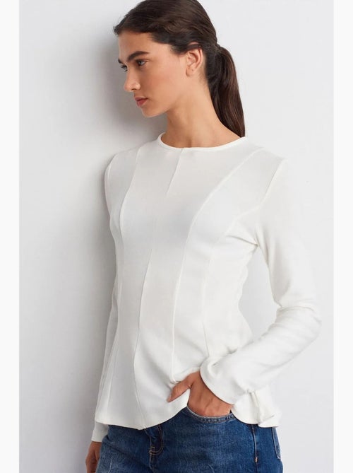T-shirt structuur peplum lange mouwen dilvin - Kiabi T-shirt structuur peplum lange mouwen dilvin - Kiabi
