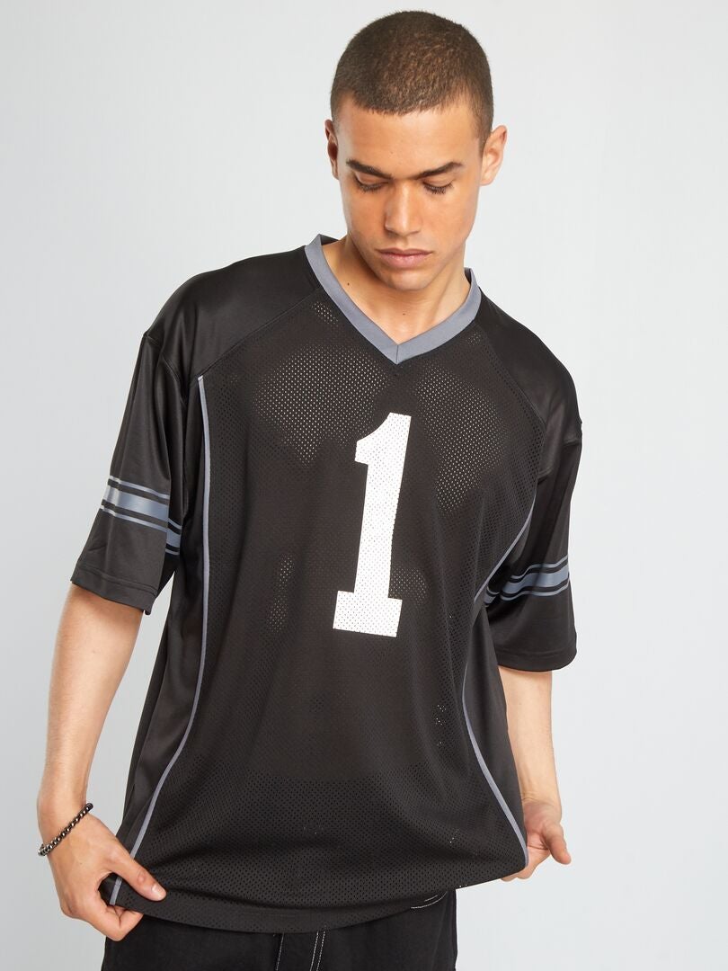 T-shirt style football américain noir - Kiabi