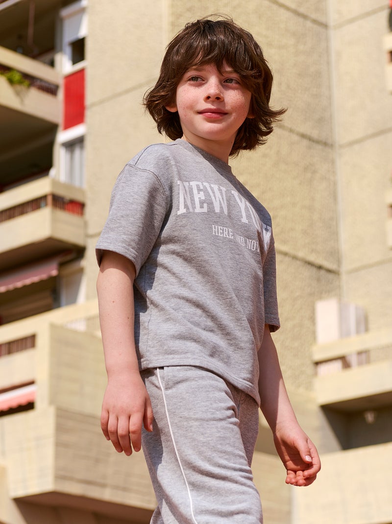 T-shirt style universitaire manches courtes Gris - Kiabi