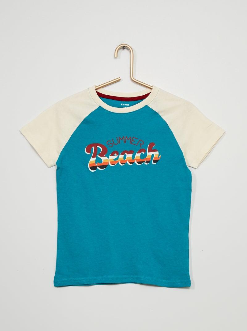 T-shirt 'Summer beach' BLAUW - Kiabi