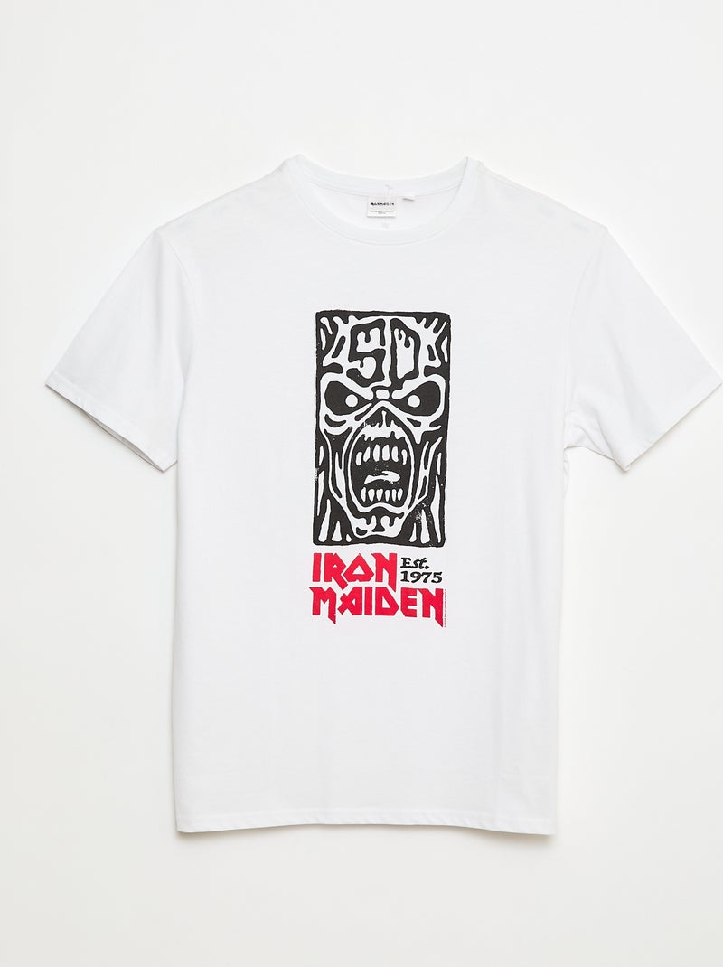 T-shirt 'Sun city' 'Iron maiden' en coton Blanc - Kiabi