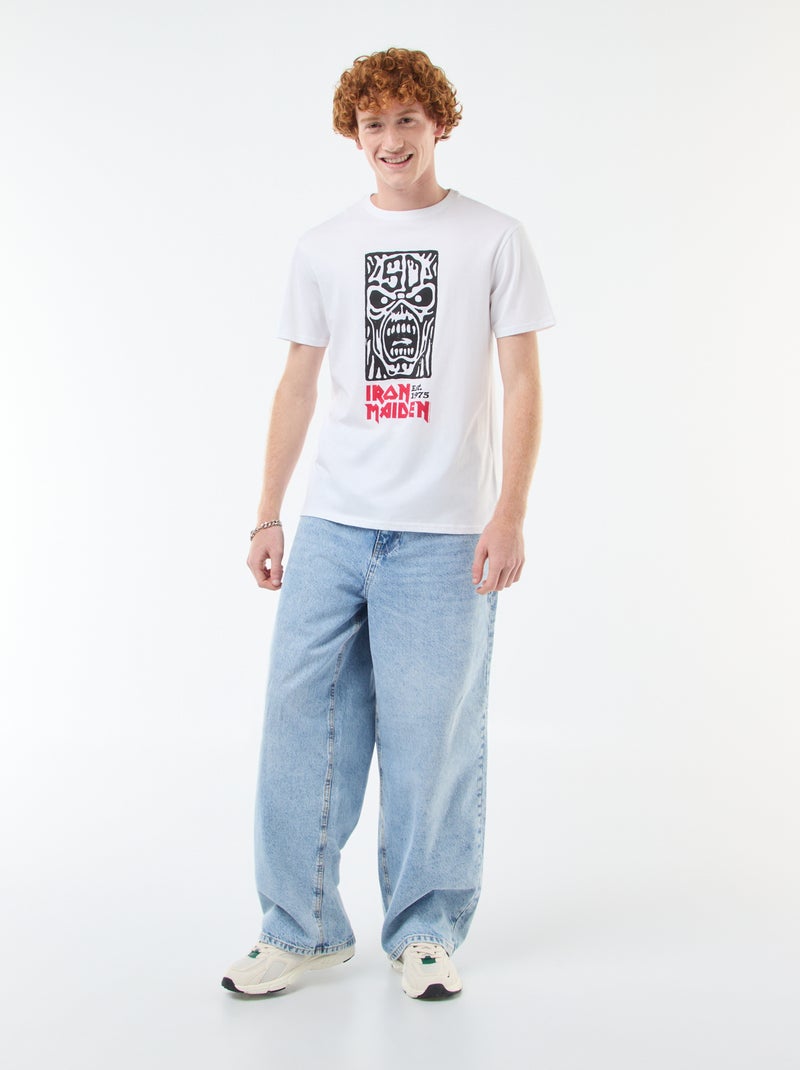 T-shirt 'Sun city' 'Iron maiden' en coton Blanc - Kiabi