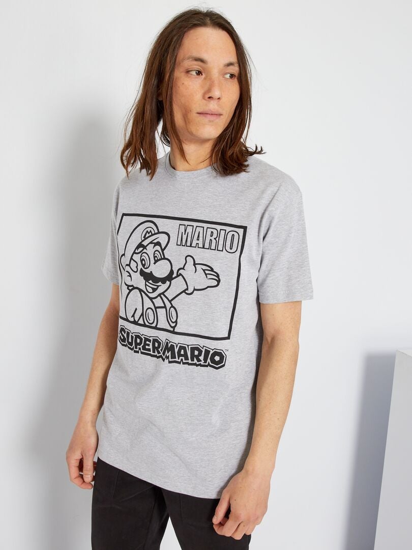 T-shirt Super Mario Garçon Gris Manches Longues 11-12 Ans - Neuf Sans étiquettes - 95 Cm Poitrine