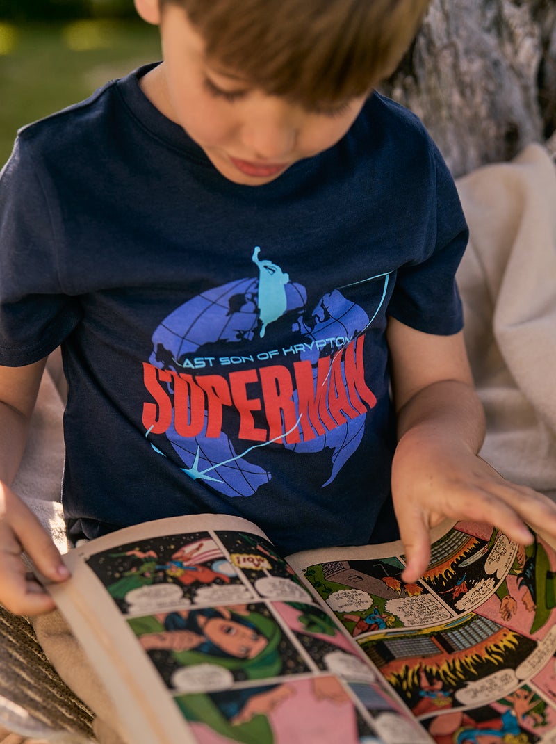 T-shirt 'Superman' 'DC Comics' manches courtes Noir - Kiabi