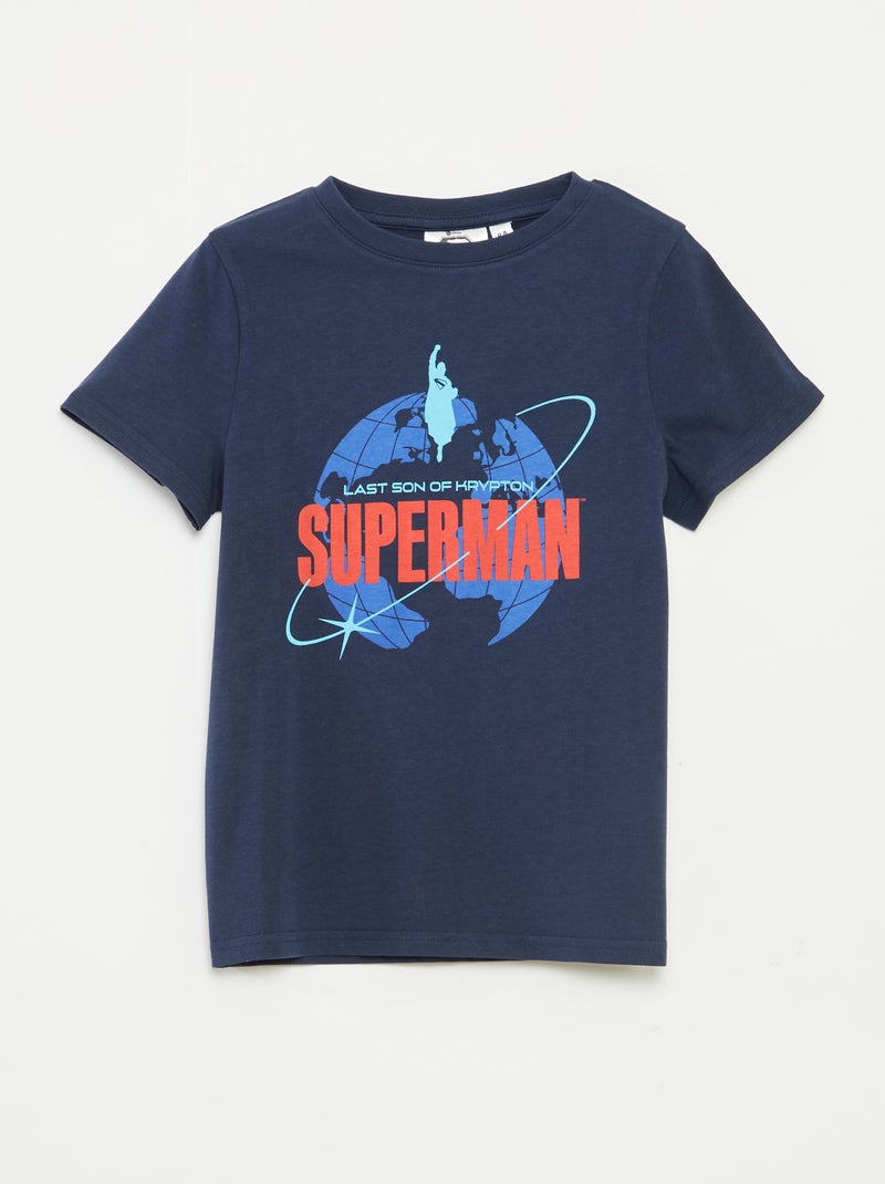 T-shirt 'Superman' 'DC Comics' manches courtes Noir - Kiabi