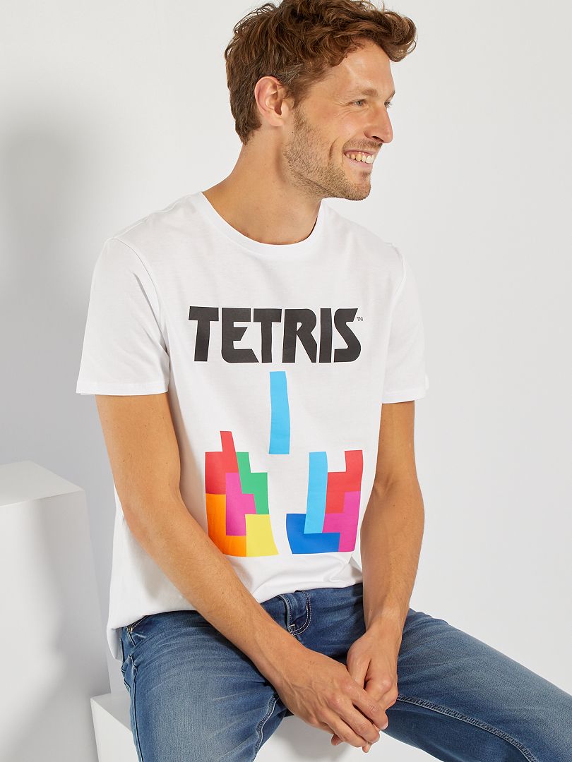 T-shirt 'Tetris' blanc - Kiabi