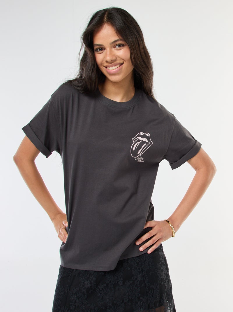 T-shirt 'The Rolling Stones' à manches courtes Noir - Kiabi
