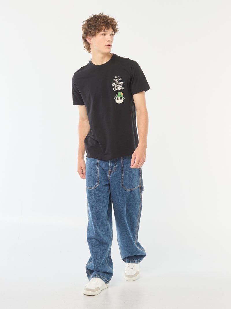 T-shirt 'Tim Burton' 'Disney' à manches courtes Noir - Kiabi