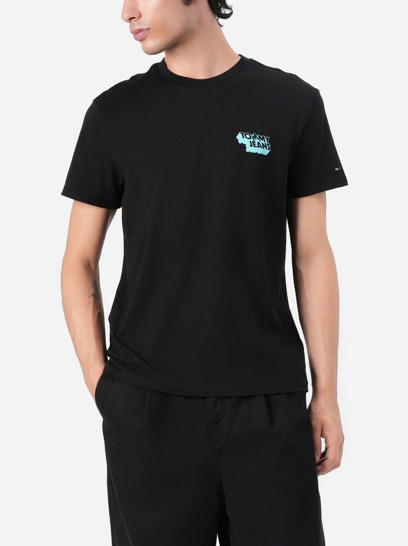 T-shirt Tjm slim stack logo tee - Tommy jeans Zwart - Kiabi