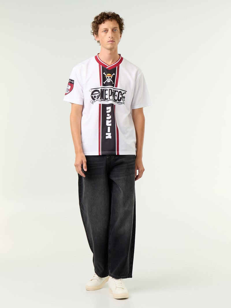 T-shirt type sport 'One Piece' 'Luffy' à manches courtes Blanc - Kiabi