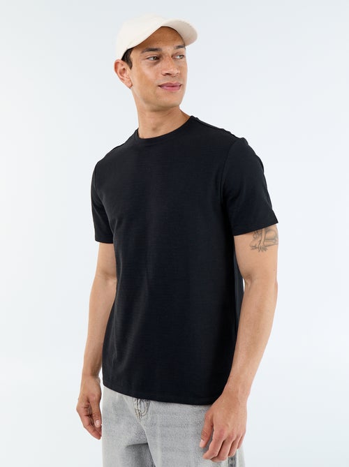 T-shirt uni à col rond homme - Kiabi