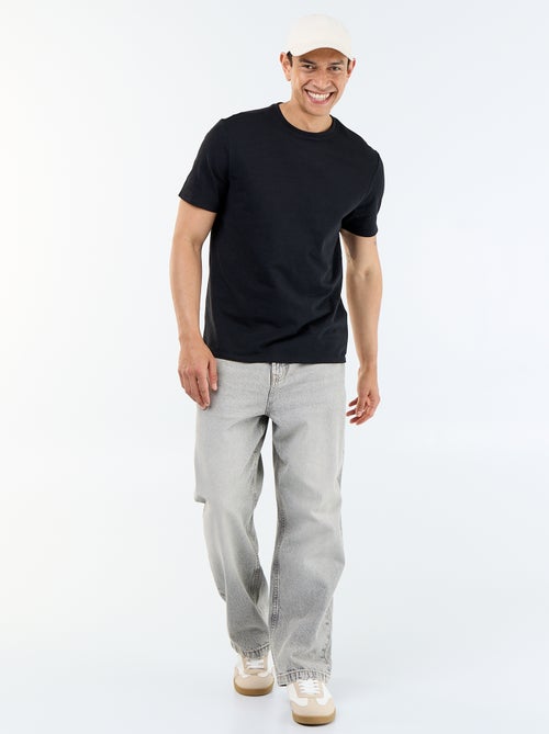 T-shirt uni à col rond homme - Kiabi