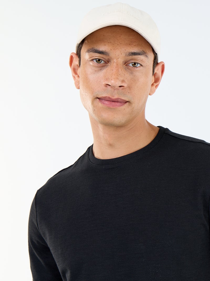 T-shirt uni à col rond homme Noir - Kiabi