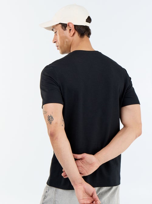 T-shirt uni à col rond homme - Kiabi