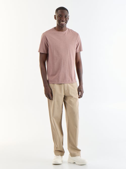 T-shirt uni à col rond homme - Kiabi
