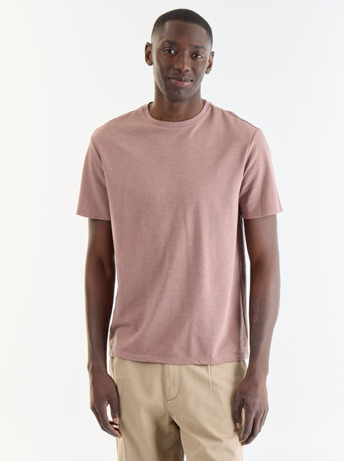 T-shirt uni à col rond homme - Kiabi