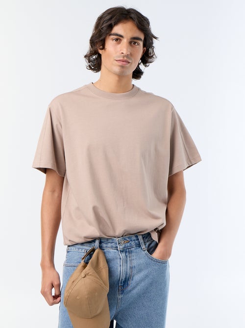 T-shirt uni à col rond pour homme - Kiabi