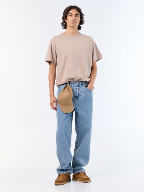 T-shirt uni à col rond pour homme - Kiabi