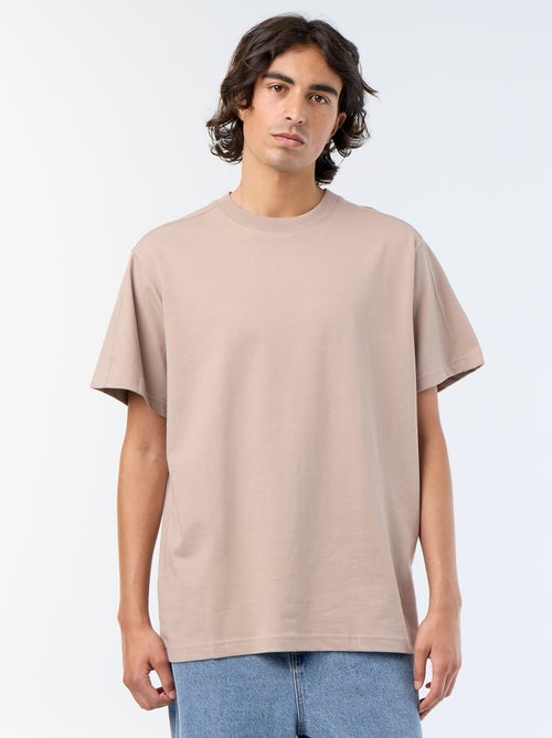 T-shirt uni à col rond pour homme - Kiabi