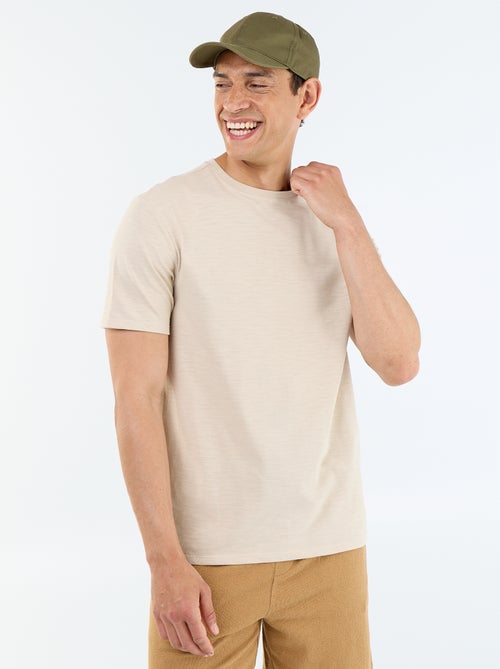 T-shirt uni à col rond pour homme - Kiabi