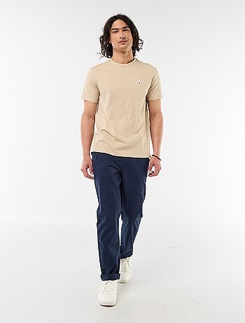 T-shirt uni à manches courtes avec broderie