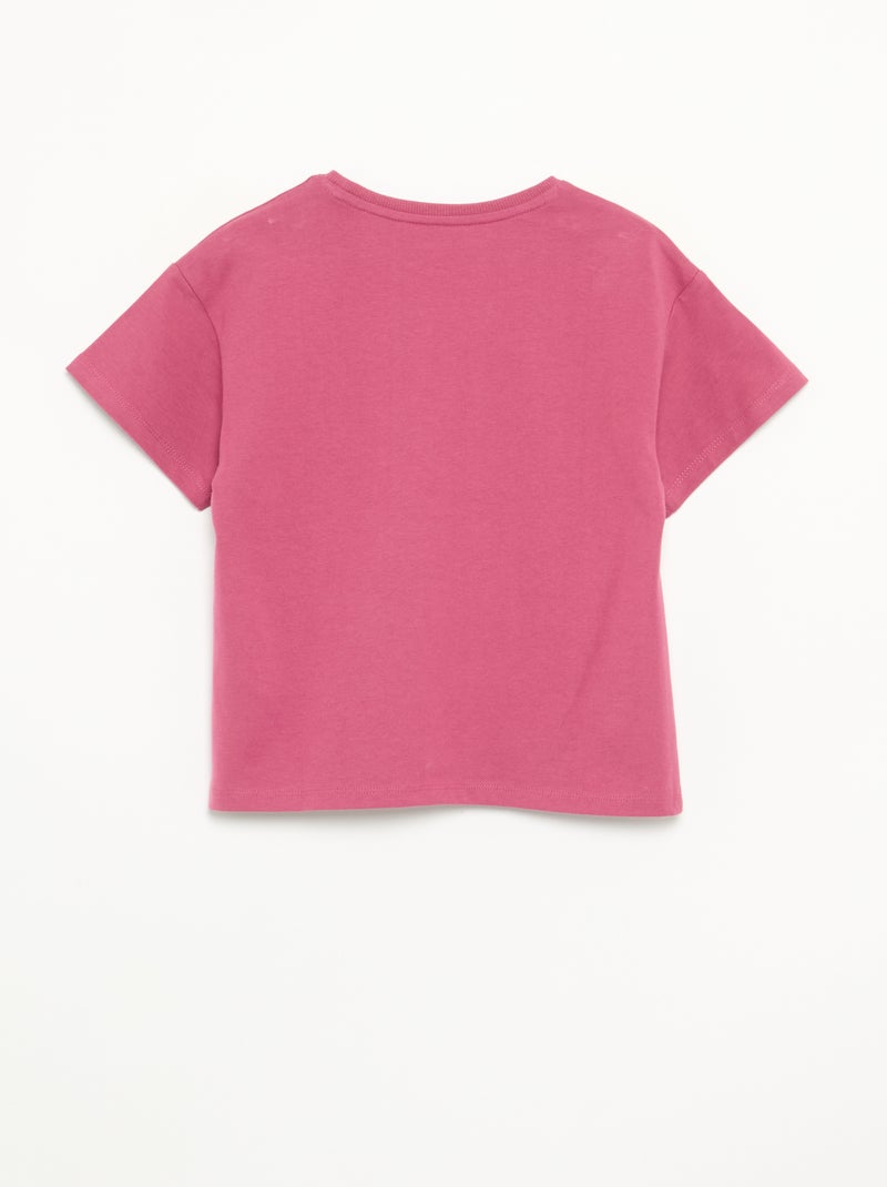 T-shirt uni à manches courtes enfant - Kiabi Rose - Kiabi