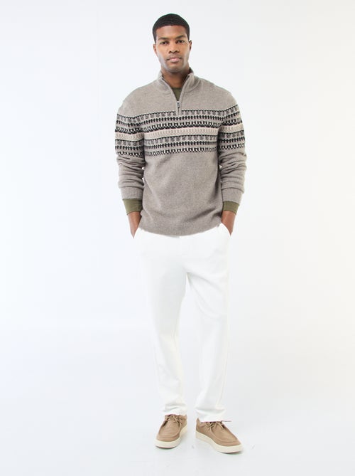 T-shirt uni à manches longues et col rond - Kiabi