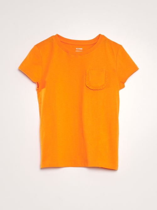 T-shirt uni avec poche - Kiabi