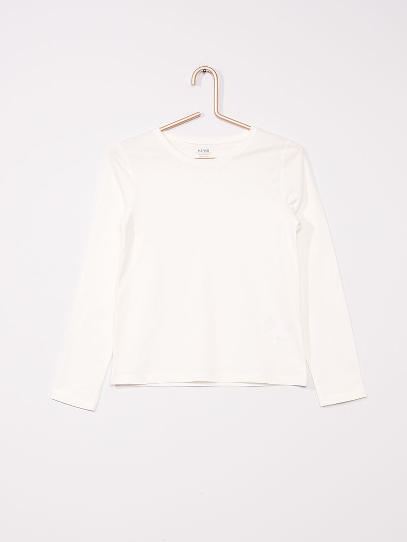 T-shirt uni blanc - Kiabi