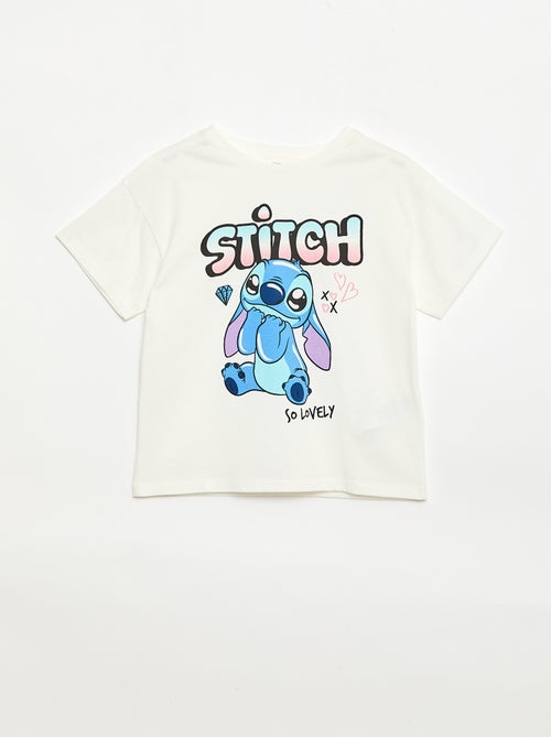 T-shirt uni 'Disney' 'Stitch' en coton - Kiabi