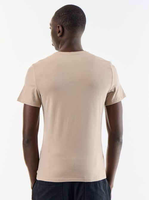 T-shirt uni en coton à col rond pour homme - Kiabi