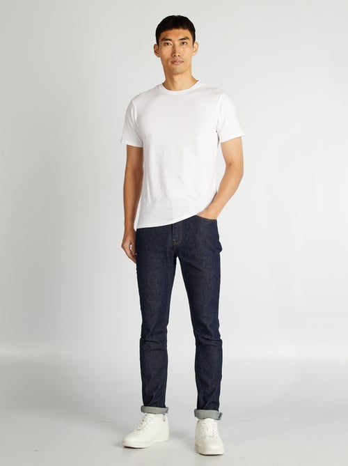 T-shirt uni en coton à col rond pour homme - Kiabi