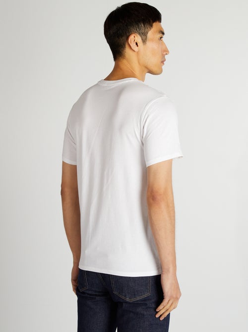 T-shirt uni en coton à col rond pour homme - Kiabi
