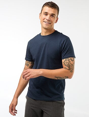 T-shirt en jersey uni à col rond pour homme