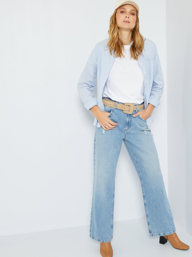 T-shirt uni en jersey blanc - Kiabi