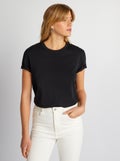 T-shirt uni en jersey noir - Kiabi