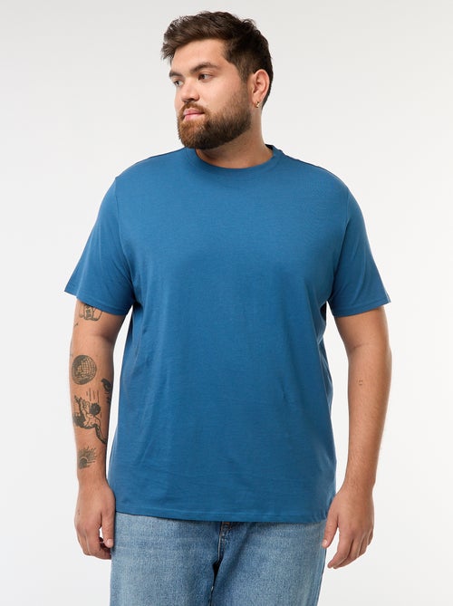 T-shirt uni en maille jersey - Kiabi